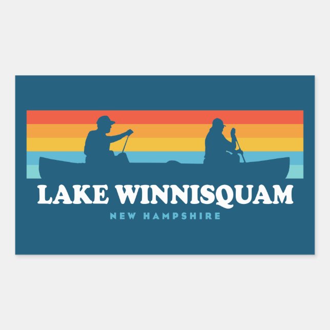 Lake Winnisquam New Hampshire Canoe Sticker (Front)