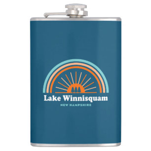 Lake Winnisquam New Hampshire Rainbow Hip Flask