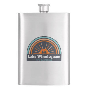 Lake Winnisquam New Hampshire Rainbow Hip Flask