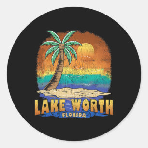 Lake Worth Florida Vintage Distressed Souvenir  Classic Round Sticker