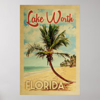 Lake Worth Palm Tree Vintage Travel