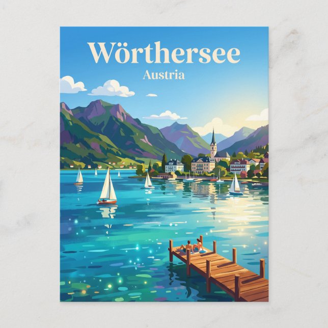 Lake Wörthersee Austria Postcard (Front)