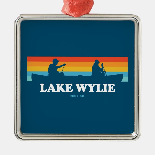 Lake Wylie North Carolina South Carolina Canoe Metal Ornament (Front)