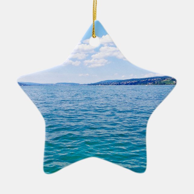 Lake Zurich Ceramic Ornament (Front)