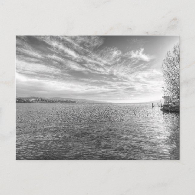 Lake Zurich Monochrome Postcard (Front)