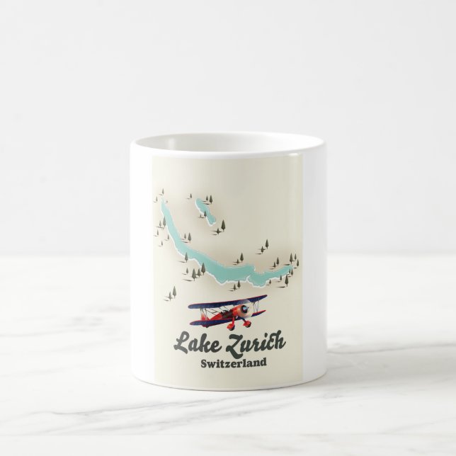lake Zurich Switzerland map Coffee Mug (Center)