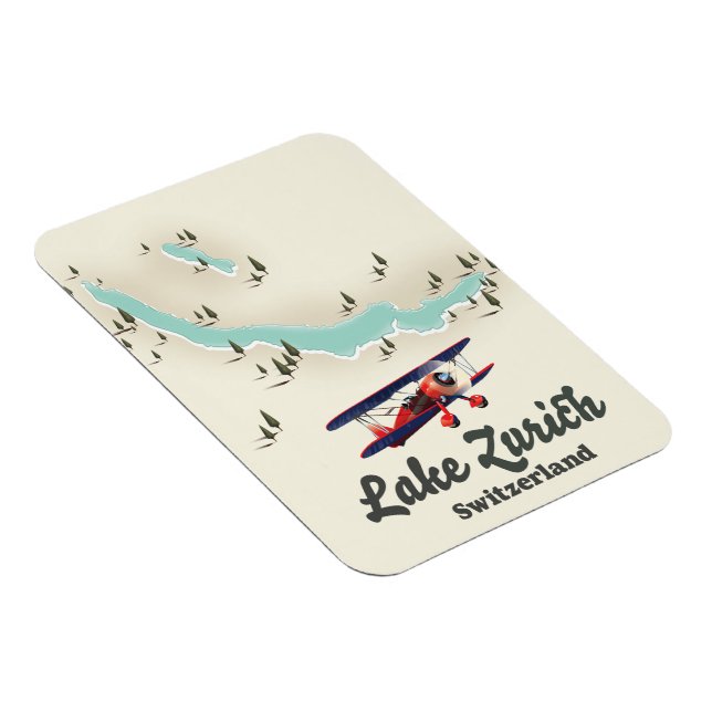 lake Zurich Switzerland map Magnet (Right Side)