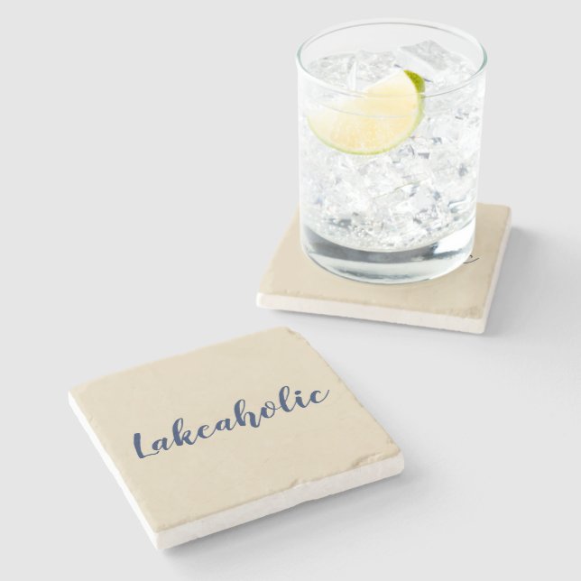 Lakeaholic | Lake House Stone Coaster (Side)