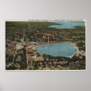 Lakeland, Florida - Aerial City View Showing Poster