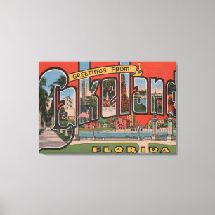 Lakeland, Florida - Large Letter Scenes Canvas Print