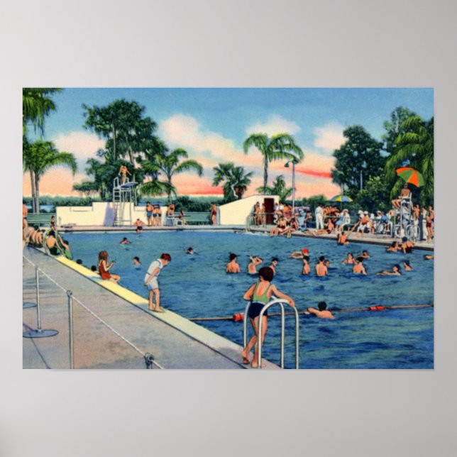 Lakeland Florida Municipal Swimming Pool Poster (Front)
