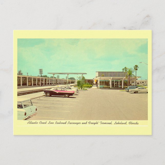 Lakeland, Florida vintage railroad train station  Postcard (Front)