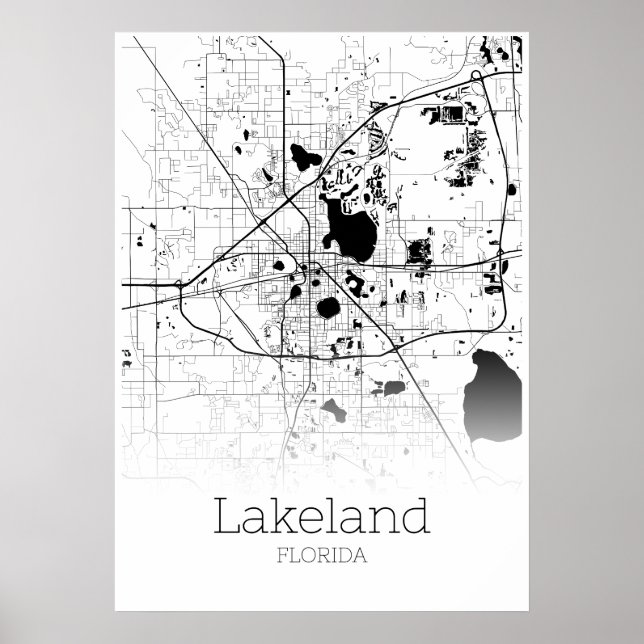 Lakeland Map - Florida - City Map Poster (Front)