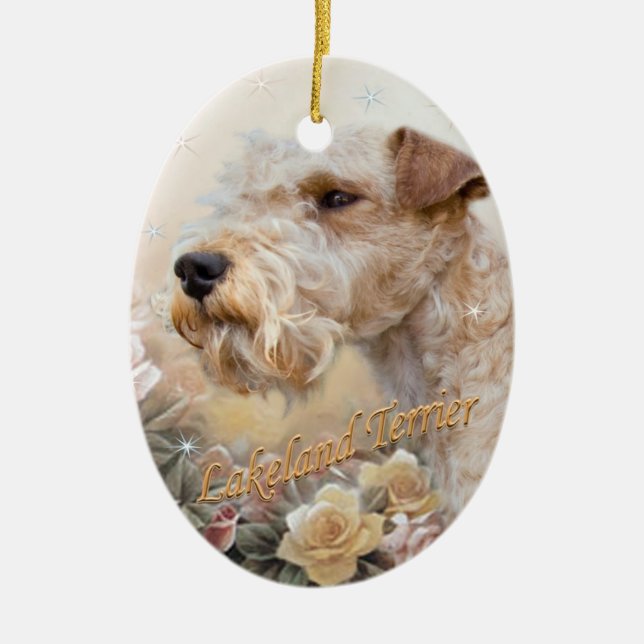 Lakeland Terrier Among Roses Ceramic Ornament (Front)