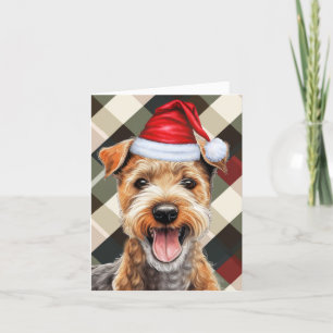 Lakeland Terrier Christmas Dog Holiday Plaid Card