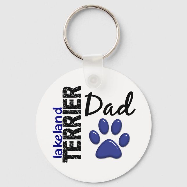 Lakeland Terrier Dad 2 Keychain (Front)