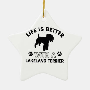 Lakeland Terrier Dog breed designs Ceramic Ornament