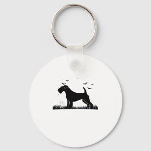 Lakeland Terrier Dog � Halloween Moon Silhouette C Keychain