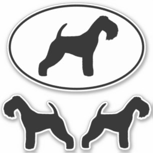 Lakeland Terrier Dog Silhouettes Vinyl Sticker Set