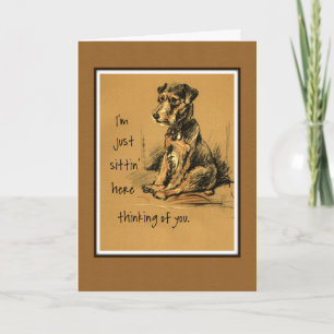 Lakeland Terrier Dog Thinking of You, Not Alone Card