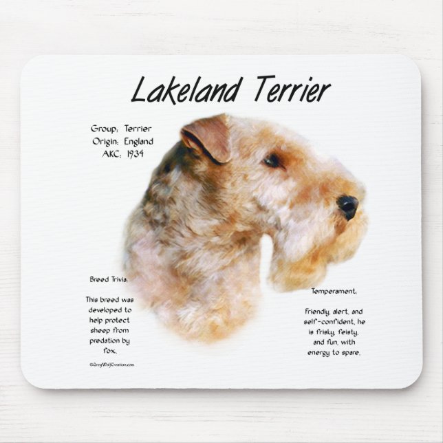 Lakeland Terrier History Design Mouse Pad (Front)