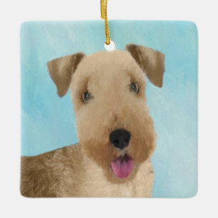 Lakeland Terrier Painting - Cute Original Dog Art Ceramic Ornament