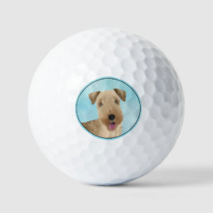 Lakeland Terrier Painting - Cute Original Dog Art Golf Balls