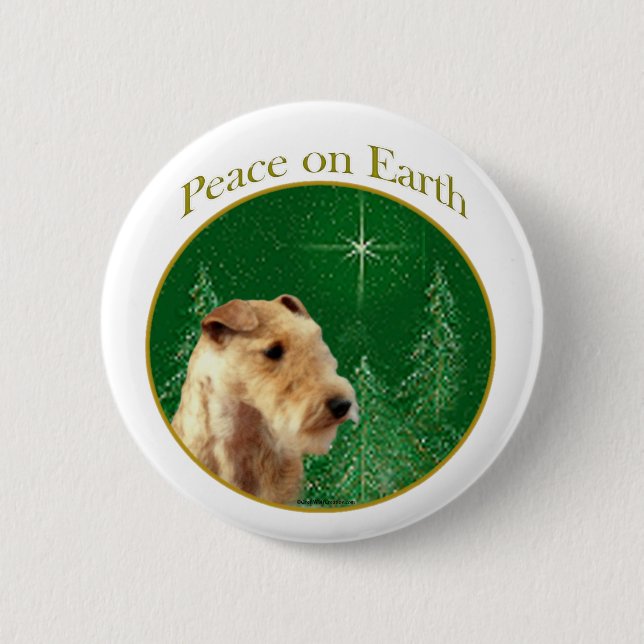 Lakeland Terrier Peace 2 Inch Round Button (Front)