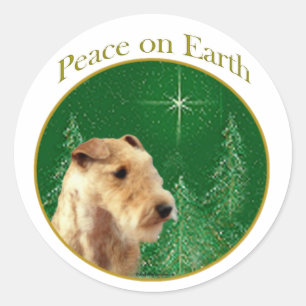 Lakeland Terrier Peace Classic Round Sticker