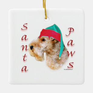 Lakeland Terrier Santa Paws Ceramic Ornament