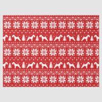 Lakeland Terrier Silhouettes Christmas Pattern Red