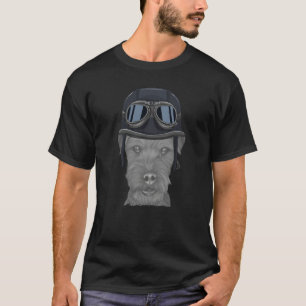 Lakeland Terrier Wearing Vintage Motorcycle Helmet T-Shirt