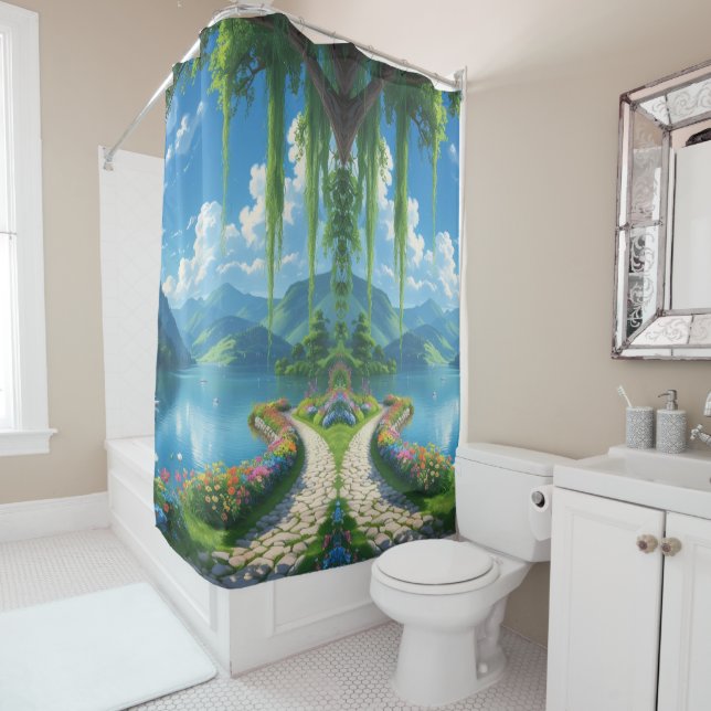 Lakeside Bloom – Shower Serenity with Every Splash (In Situ)