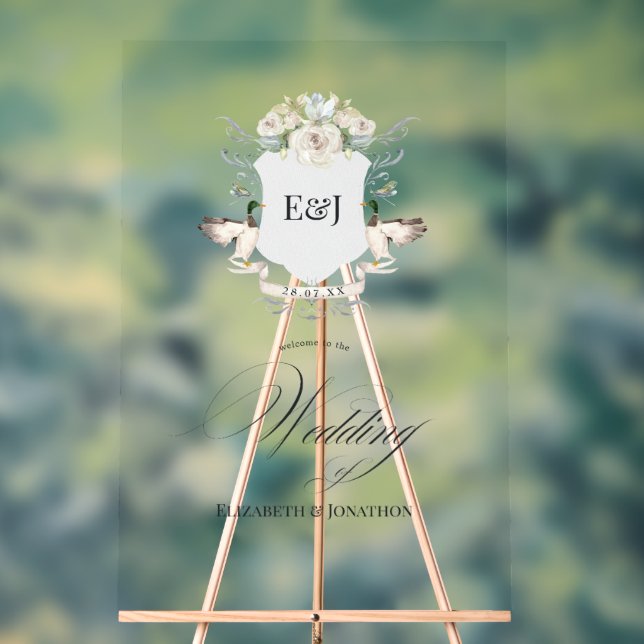 Lakeside Canards Laurel Crest Monogram Mariage (Neutre)