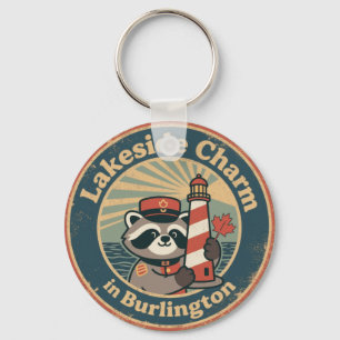 Lakeside Charm in Burlington Funny Raccoon Mountie Keychain