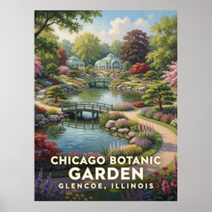 Lakeside Flower Gardens And Greenery Near Chicago Poster