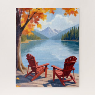 Lakeside Morning   Peaceful Mountain Landscape Jigsaw Puzzle