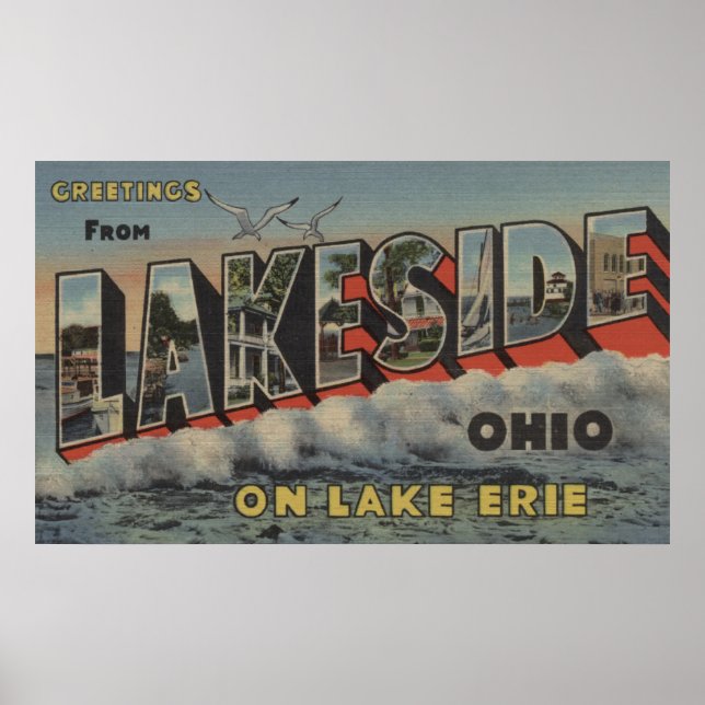 Lakeside, Ohio - Lake Erie - Large Letter Poster (Front)