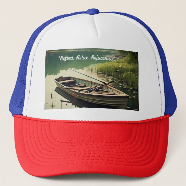 "Lakeside Peaceful Scene" Trucker Hat (Front)