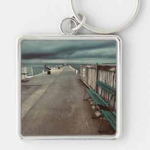 Lakeside Pier Photography Keychain