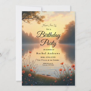 Lakeside Twilight Whispers by the Water Invitation