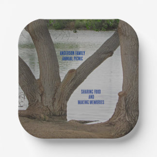 Lakeside View Family Picnic Outdoor Gathering Paper Plate
