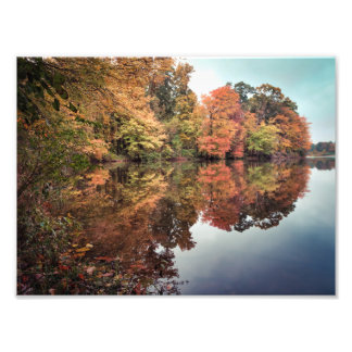 Lakeside view in Autumn Photo Print