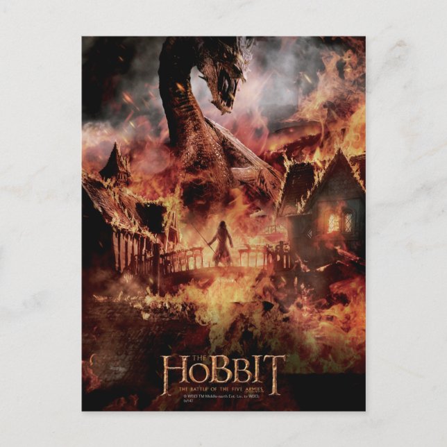 Laketown Ablaze With SMAUG™ & BARD THE BOWMAN™ Postcard (Front)
