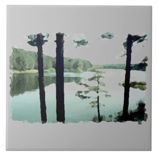 Lakeview Lake Photography Abstract Tile (Front)