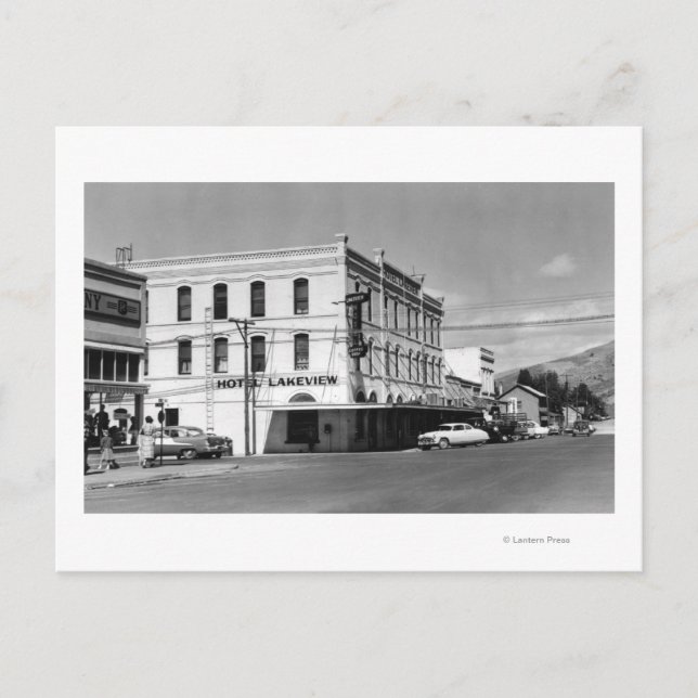 Lakeview, Oregon Main Street View Photograph #1 Postcard (Front)