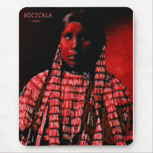 Lakhotah girl inside a tipi mouse pad