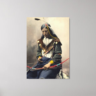 Lakota Chief Bone-Necklace Oglala Canvas Print