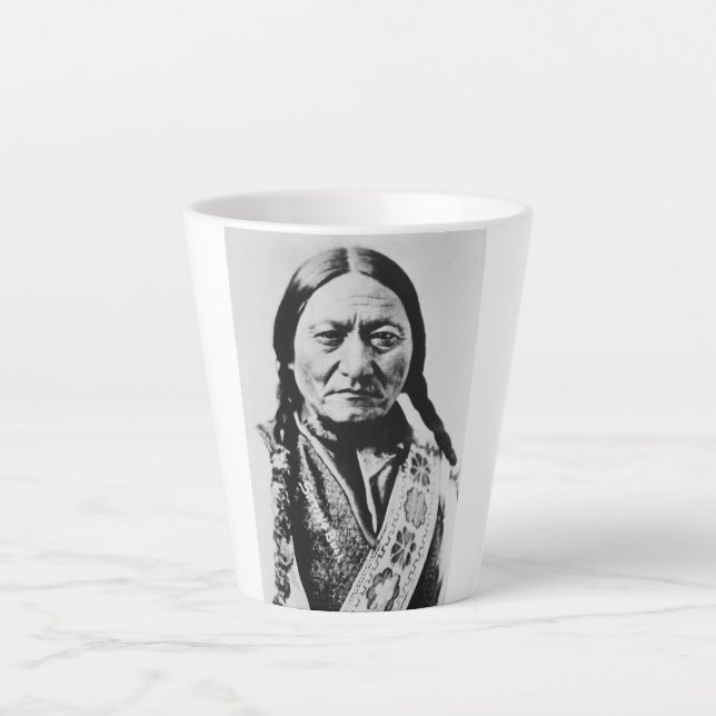 Lakota Chief Surrender: Sitting Bull Fort Buford Latte Mug (Front)