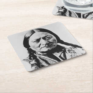 Lakota Chief Surrender: Sitting Bull Fort Buford Square Paper Coaster